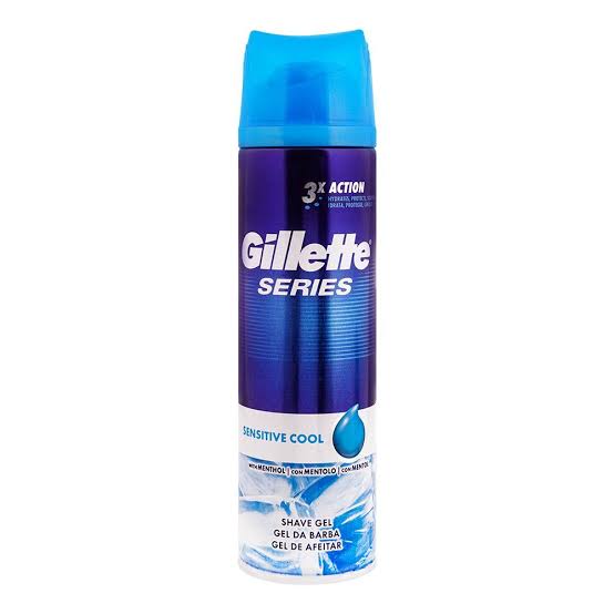 Gillette Series 3x Action Sensitive Cool Shave Gel, 200ml | Ultimate Cooling |