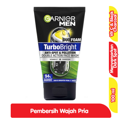 Garnier Men Turbo Bright Super Duo Foam, a facial face wash 100ml
