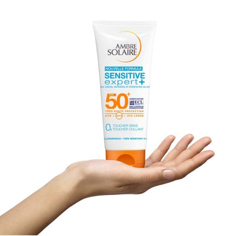 Ambre Solaire Sensitive Expert+" with SPF 50+ a sun protection sunscreen