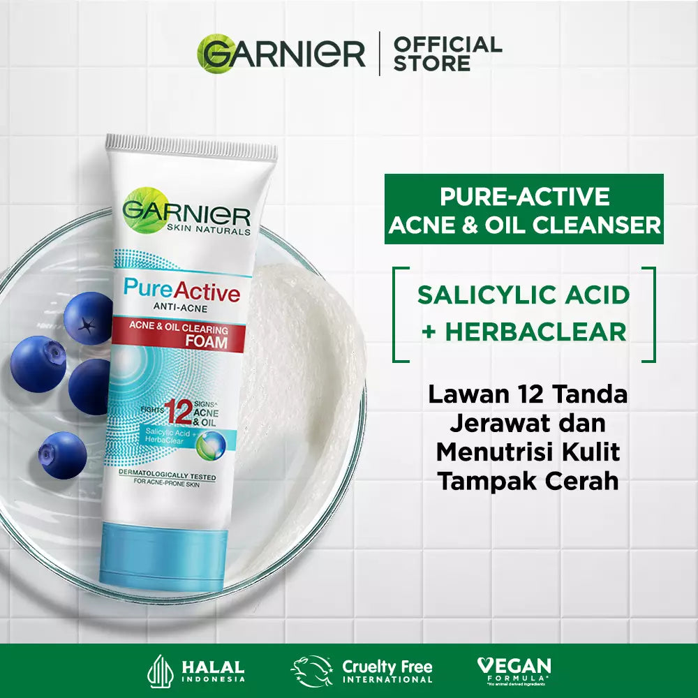 Garnier Pure Active Acne And Oil Clearing Foam 100ml