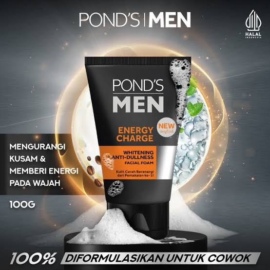 Pond's Men Energy Charge Whitening Anti-Dullness Facial Foam 100G
